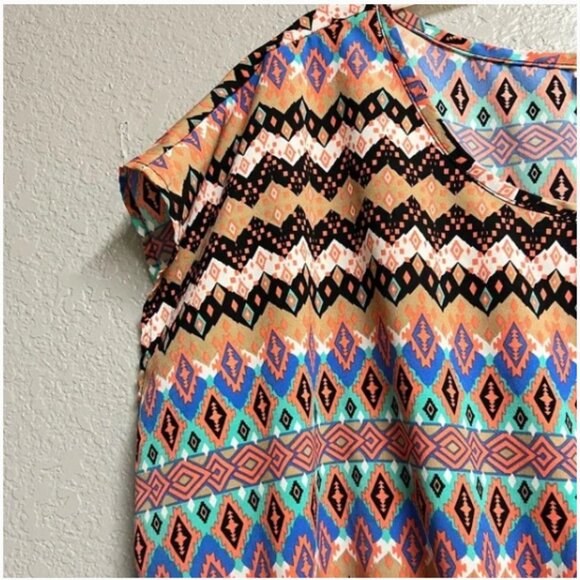 Midi Dress, Just Be, Horizontal lines, front is shorter than back, batwing/petal - Picture 4 of 6